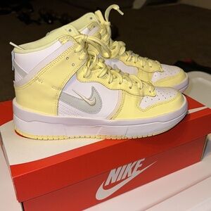 Nike Yellow and White Dunk High Up